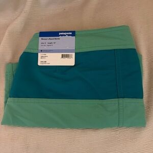 Patagonia Colorblock Swim Skort in Deep and Medium Green